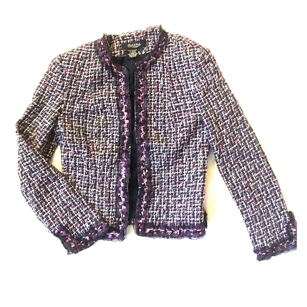 Peck & Peck purple tweed jacket